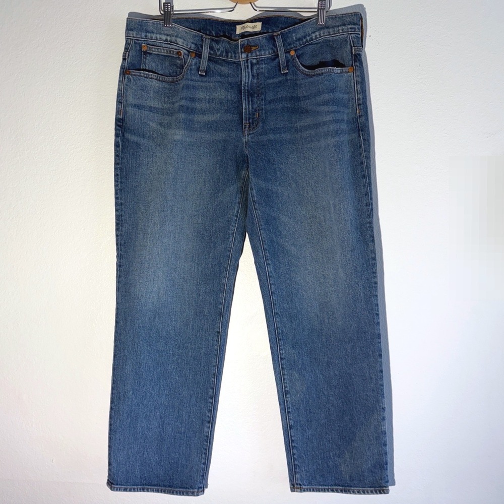 Madewell Womens Low Rise Perfect Vintage Straight Jeans W33 Medium Wash NWT